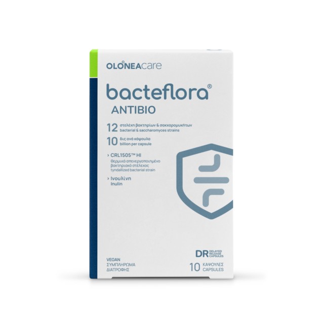 Olonea Bacteflora Antibio Συμπλήρωμα Διατροφής για το Εντερικό Μικροβίωμα κατά τη Διάρκεια Αντιβίωσης, 10caps