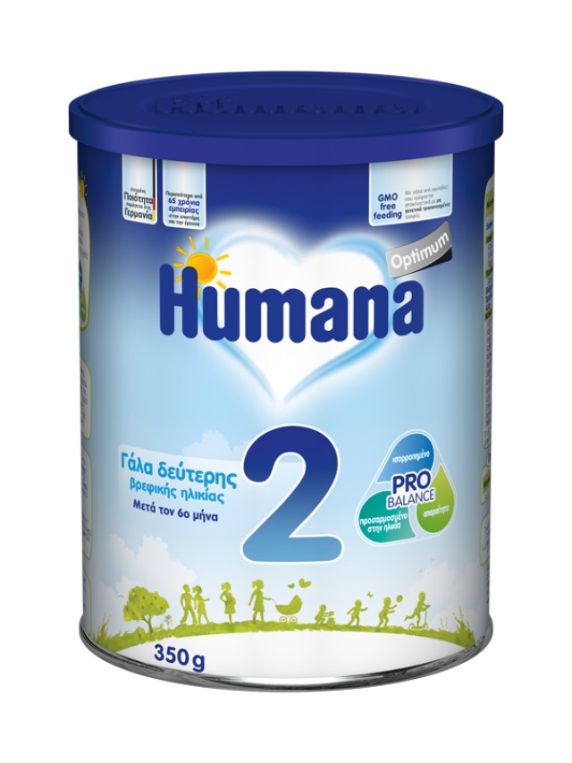 Humana Optimum 2 Βρεφικό Γάλα 2ης Ηλικίας Μετά τον 6ο Μήνα, 350gr