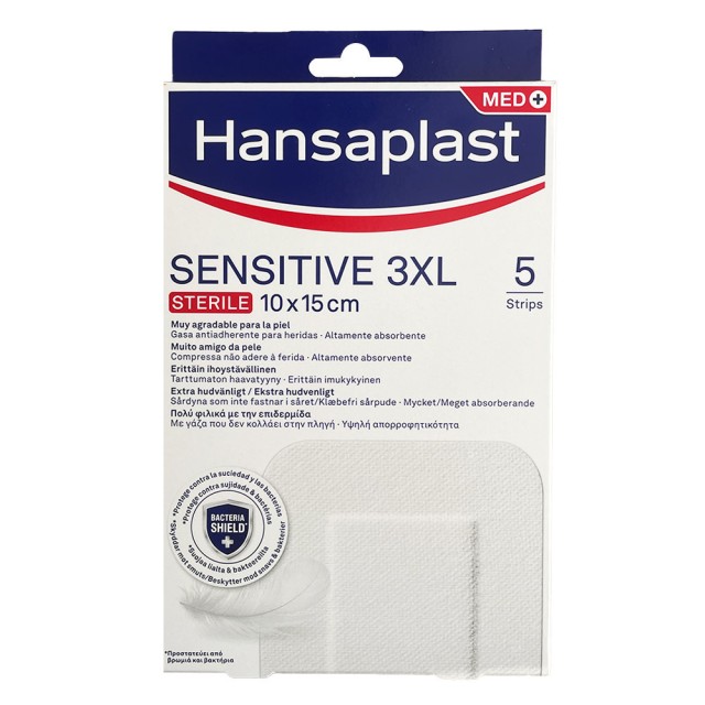 Hansaplast Αποστειρωμένα Αυτοκόλλητα Επιθέματα Sensitive 3XL 15x10cm, 5τμχ