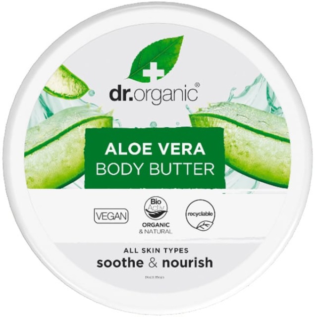 Dr. Organic Aloe Vera Body Butter Βούτυρο Σώματος με Αλόη Βέρα, 200ml