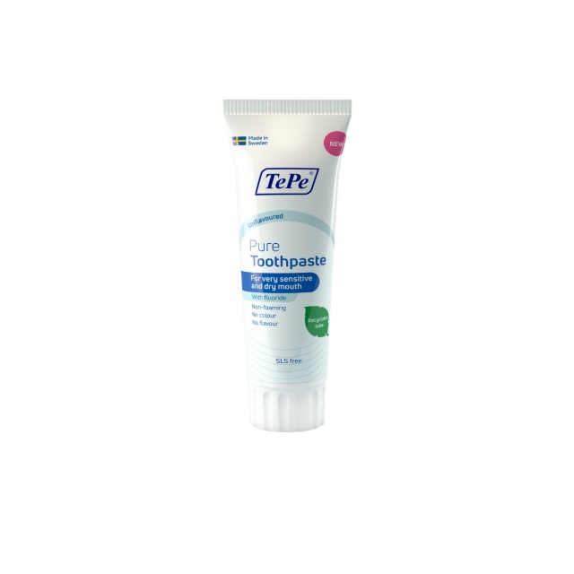 Tepe Pure Toothpaste Ήπια Οδοντόκρεμα για πολύ Ευαίσθητα & Ξηρό Στόμα Χωρίς Γεύση, 75ml