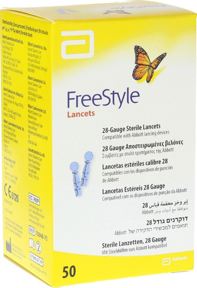 Abbott Freestyle Lancets Σκαρφιστήρες Σακχάρου, 50 Τεμάχια