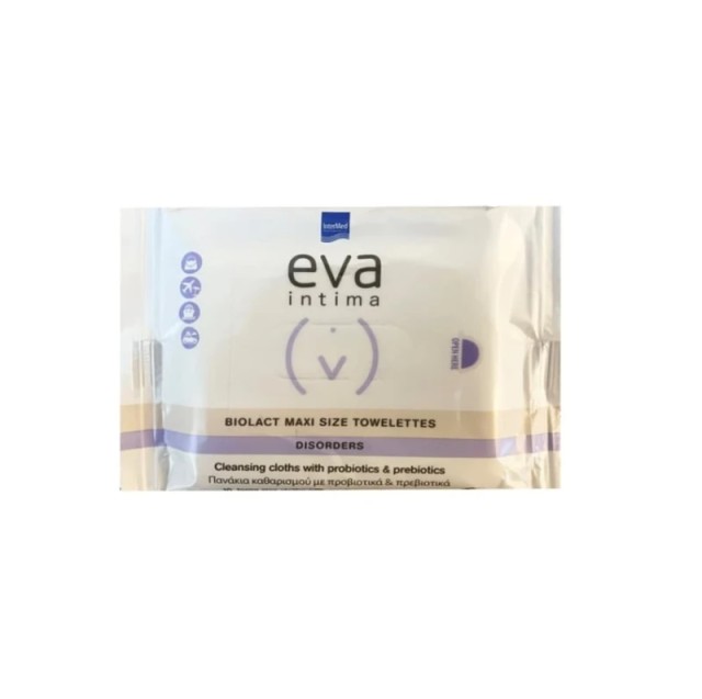 Intermed Eva Intima Biolact Maxi Size Towelettes Πανάκια Καθαρισμού της Ευαίσθητης Περιοχής, 10τμχ