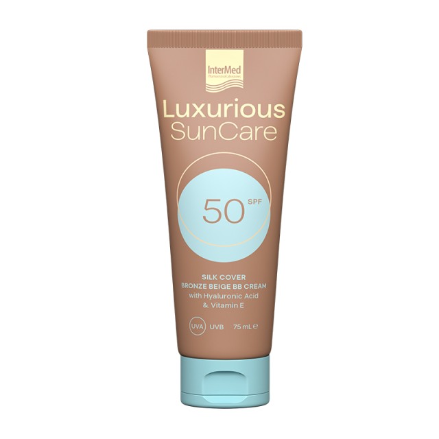 Luxurious Sun Care Silk Cover BB Cream SPF50 Bronze Beige Αντηλιακή Κρέμα Προσώπου με Χρώμα, 75 ml