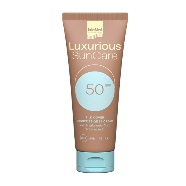 Luxurious Sun Care Silk Cover BB Cream SPF50 Bronze Beige Αντηλιακή Κρέμα Προσώπου με Χρώμα, 75 ml