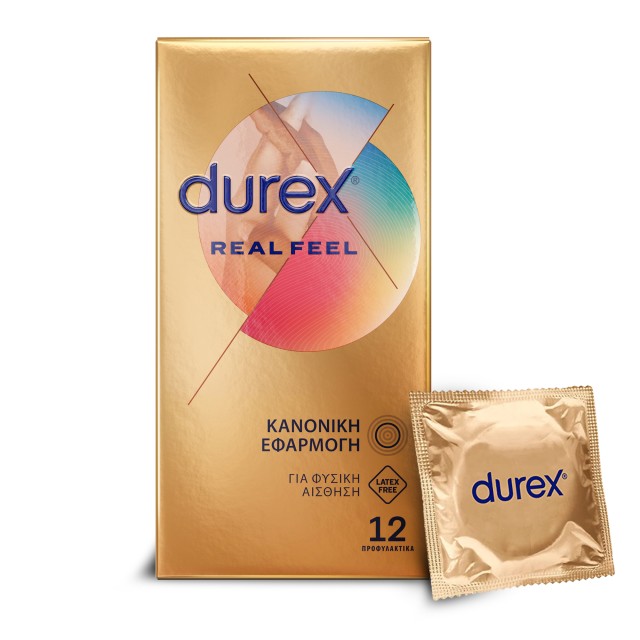 Durex Real Feel Προφυλακτικά για πιο Φυσική Αίσθηση, 12 τεμάχια