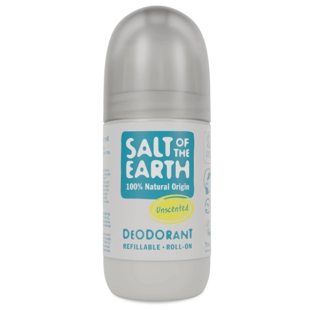 Salt of the Earth Vegan Refillable Roll-On Deodorant Άοσμο Επαναγεμιζόμενο Αποσμητικό, 75ml