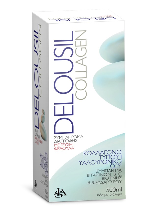 Delousil Collagen Type I Κολλαγόνο με Υαλουρονικό με Γεύση Φράουλα - 500ml