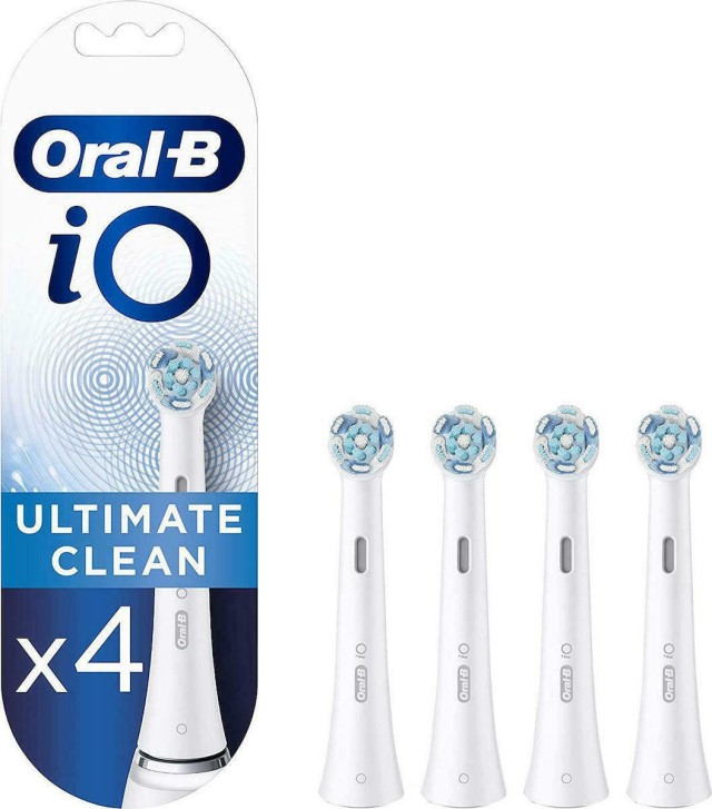 Oral-B iO Ultimate Clean White Ανταλλακτικές Κεφαλές Ηλεκτρικής Οδοντόβουρτσας Λευκό Χρώμα, 4 Τεμάχια
