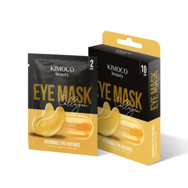 Kimoco Eye Paches Μάσκα Ματιών για Σύσφιξη και Λάμψη με Κολλαγόνο και Κολλοειδή Χρυσό, 10τμχ
