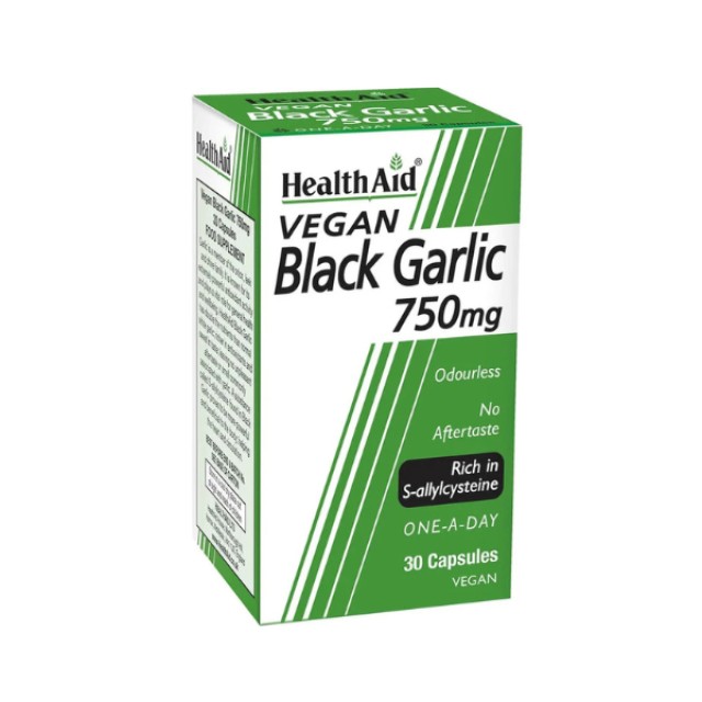 Health Aid Black Garlic 750mg Συμπλήρωμα Διατροφής με Εκχύλισμα Μαύρου Σκόρδου, 30caps