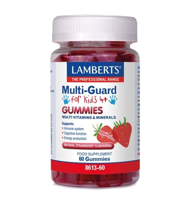 Lamberts Multi-Guard for Kids 4+ Gummies Παιδική Πολυβιταμίνη με Φυσική Γεύση Φράουλα, 60 ζελεδάκια