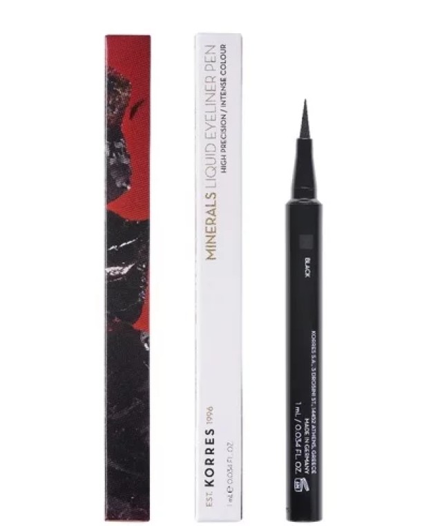 Korres Volcanic Minerals Liquid Eyeliner Pen 01 Μαύρο 1ml