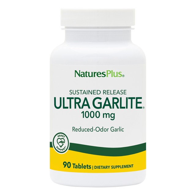 Natures Plus Ultra Garlite 1000mg Υγεία Καρδιαγγειακού Συστήματος, 90 Ταμπλέτες
