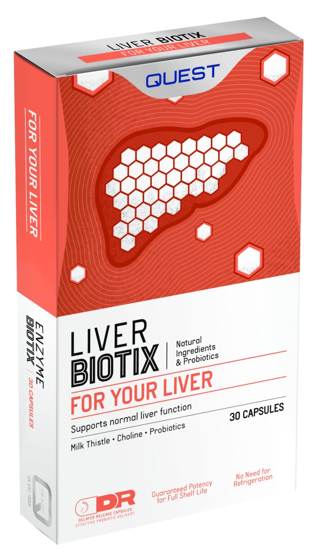 Quest Liver Biotix Εξειδικευμένη Φόρμουλα Για Το Συκώτι, 30 Κάψουλες