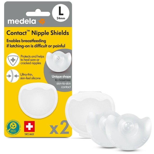 Medela Contact™ Nipple Shields Ψευδοθηλές Large, 2 Τεμάχια