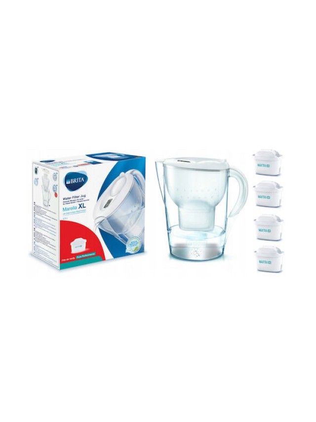 Brita Marella XL Κανάτα Πλαστική με 1 Ανταλλακτικό Φίλτρο Maxtra+, 3.5L