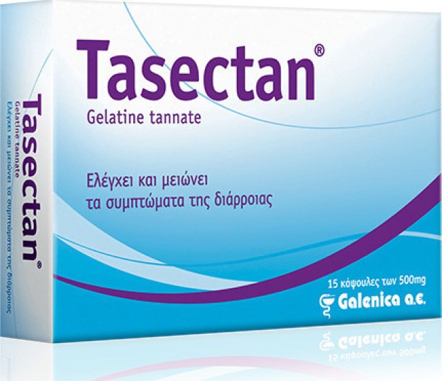 Galenica Tasectan Gelatine Tannate Για Τη Διάρροια 500mg, 15 Ταμπλέτες