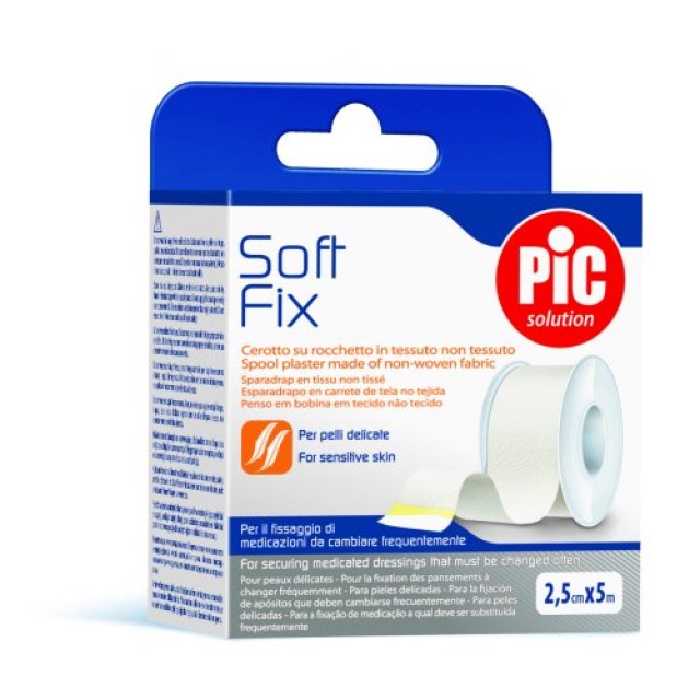 PiC Solution Soft Fix Non-Woven 2.5cm x 5m Επιδεσμική Ταινία, 1τμχ
