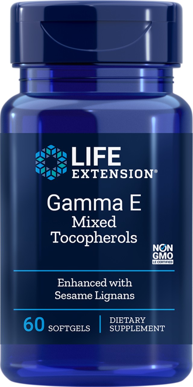 Life Extension Gamma E Mixed Tocopherol Συμπλήρωμα Διατροφής Βιταμίνης Ε Και Λιγνανών, 60 Μαλακές Κάψουλες