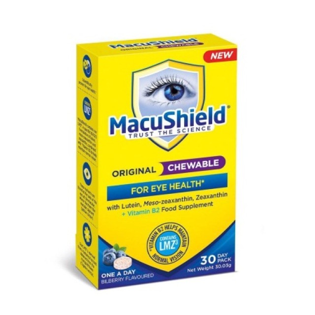 Macushield Original Συμπήρωμα Διατροφής για την Υγεία των Ματιών με Βιταμίνη Β2, 30 Mασώμενα Δισκία