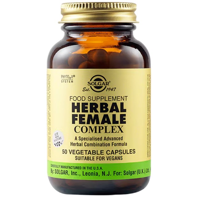 Solgar Herbal Female Complex Συμπλήρωμα Διατροφής για τη Διατήρηση της Φυσιολογικής Υγείας της Γυναίκας, 50veg.caps