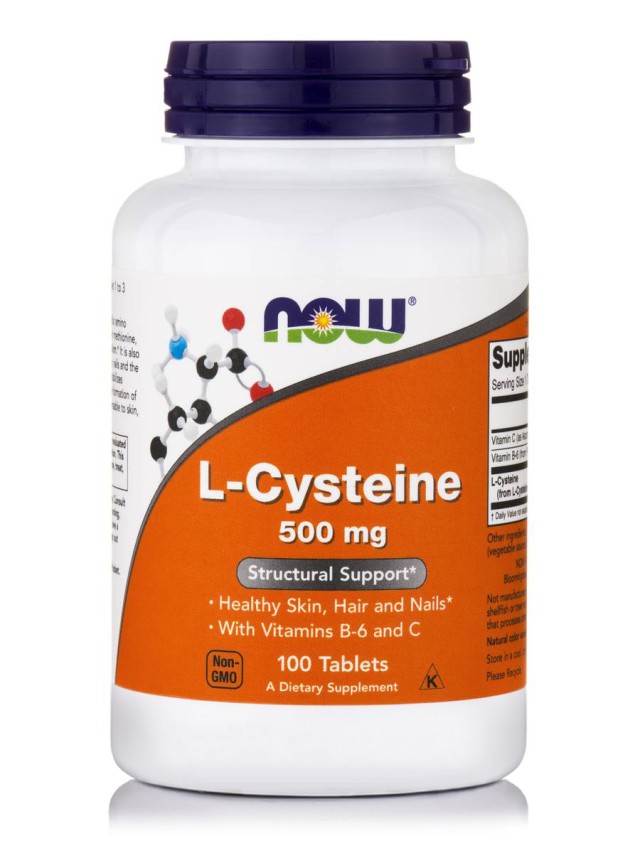 Now Foods L-Cysteine 500 mg Συμπλήρωμα Διατροφής για Μαλλιά, Δέρμα & Νύχια, 100 ταμπλέτες