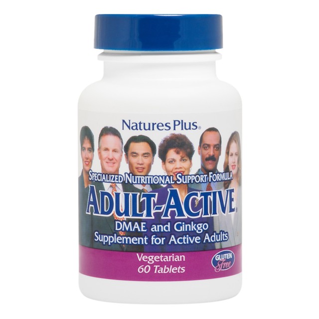 Natures Plus Active Adult Βιταμίνες Βελτίωσης Νοητικών/Ψυχικών Λειτουργιών, 60 Ταμπλέτες