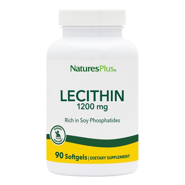 Natures Plus Lecithin 1200mg Συμπλήρωμα Λεκιθίνης για Καύση του Λίπους και Ενίσχυση του Καρδιαγγειακού Συστήματος, 90 μαλακές κάψουλες