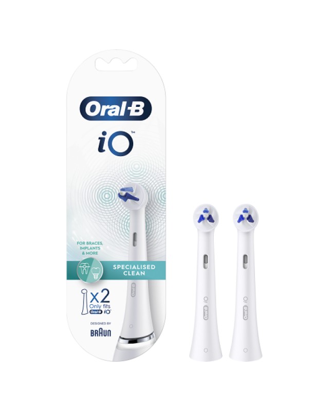 Oral-B iO Specialised Clean White Ανταλλακτικές Κεφαλές Ηλεκτρικής Οδοντόβουρτσας Λευκό Χρώμα, 2 Τεμάχια