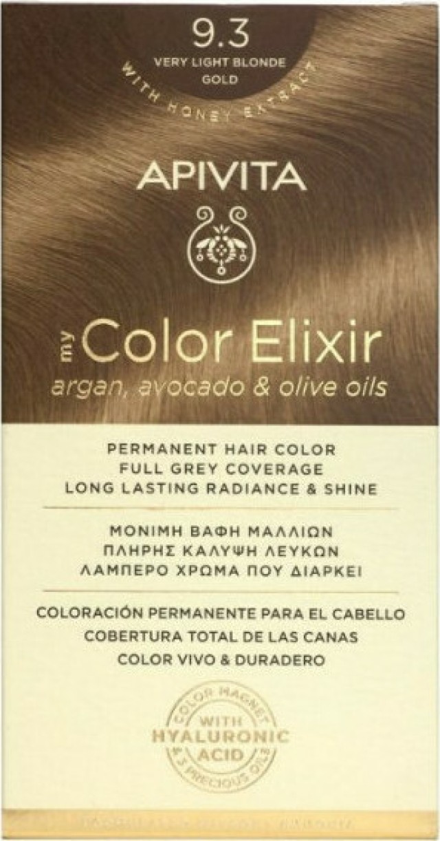 Apivita My Color Elixir 9.3 Ξανθό Πολύ Ανοιχτό Χρυσό με Έλαια Άργκαν, Αβοκάντο και Ελιάς, 125ml