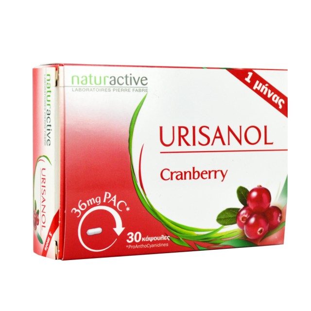 Naturactive Urisanol Cranberry για Λοιμώξεις Κατώτερου Ουροποιητικού/Κυστίτιδες  30 Κάψουλες