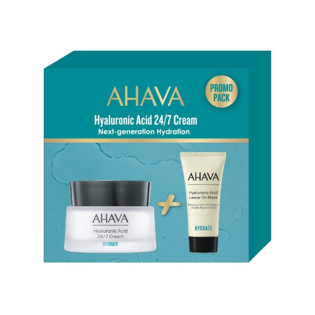 Ahava Hyaluronic Acid 24/7 Cream, Ενυδατική Κρέμα με Υαλουρονικό Οξύ - 50ml & ΔΩΡΟ Hyaluronic Acid Leave On Mask - 15ml