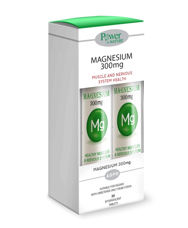 Power Health Promo Magnesium 300mg & B6 Stevia Μαγνήσιο Γεύση Λεμόνι, 2x20 Αναβράζοντα Δισκία