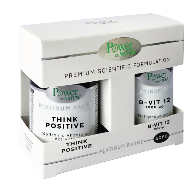 Power Of Nature Premium Scientific Formulation Platinum Range Think Positive 30 Κάψουλες & B-Vit 12 1000μg 20 Ταμπλέτες