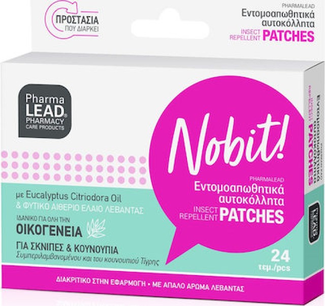 Pharmalead Nobit! Εντομοαπωθητικά Αυτοκόλλητα για Σκνίπες & Κουνούπια, 24 Τεμάχια