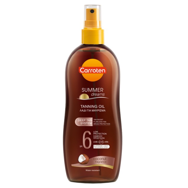 Carroten Summer Dreams Tanning Oil Deep Tan Αδιάβροχο Αντηλιακό Λάδι Σώματος SPF6, 200ml