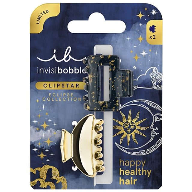 Invisibobble Eclipse Lunar Glam Κλάμερ Μαλλιών, 2τμχ