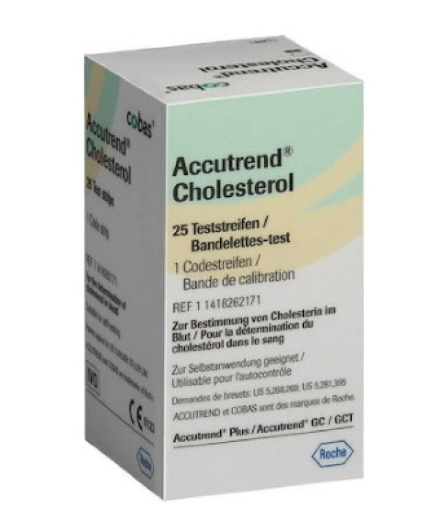 Roche Accutrend Cholesterol Ταινίες Μέτρησης Χοληστερόλης, 25 Τεμάχια