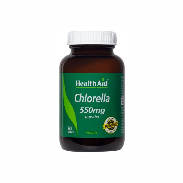 Health Aid Chlorella 550mg Χλωρέλλα, 60 Ταμπλέτες