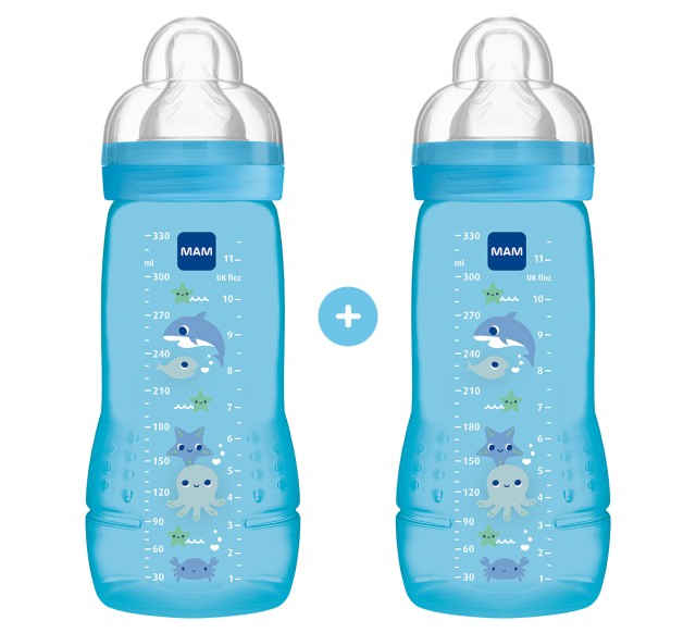 Mam Baby Bottle Μπιμπερό με θηλή Σιλικόνης 4m+, 2 x 330ml