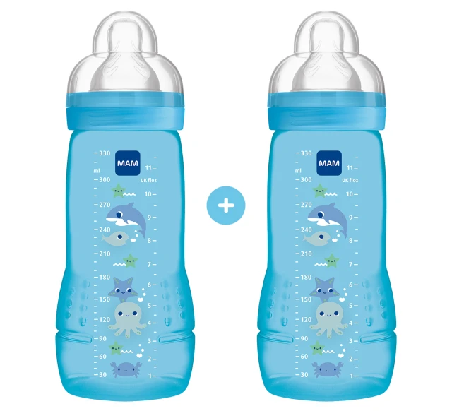 Mam Baby Bottle Silicone nipple 4m+, 2 x 330ml