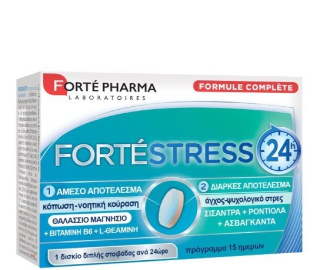 Forte Pharma Fortestress 24h Συμπλήρωμα Διατροφής για την Μείωση του Στρες & την Ψυχολογικής Ατονίας, 15 Ταμπλέτες
