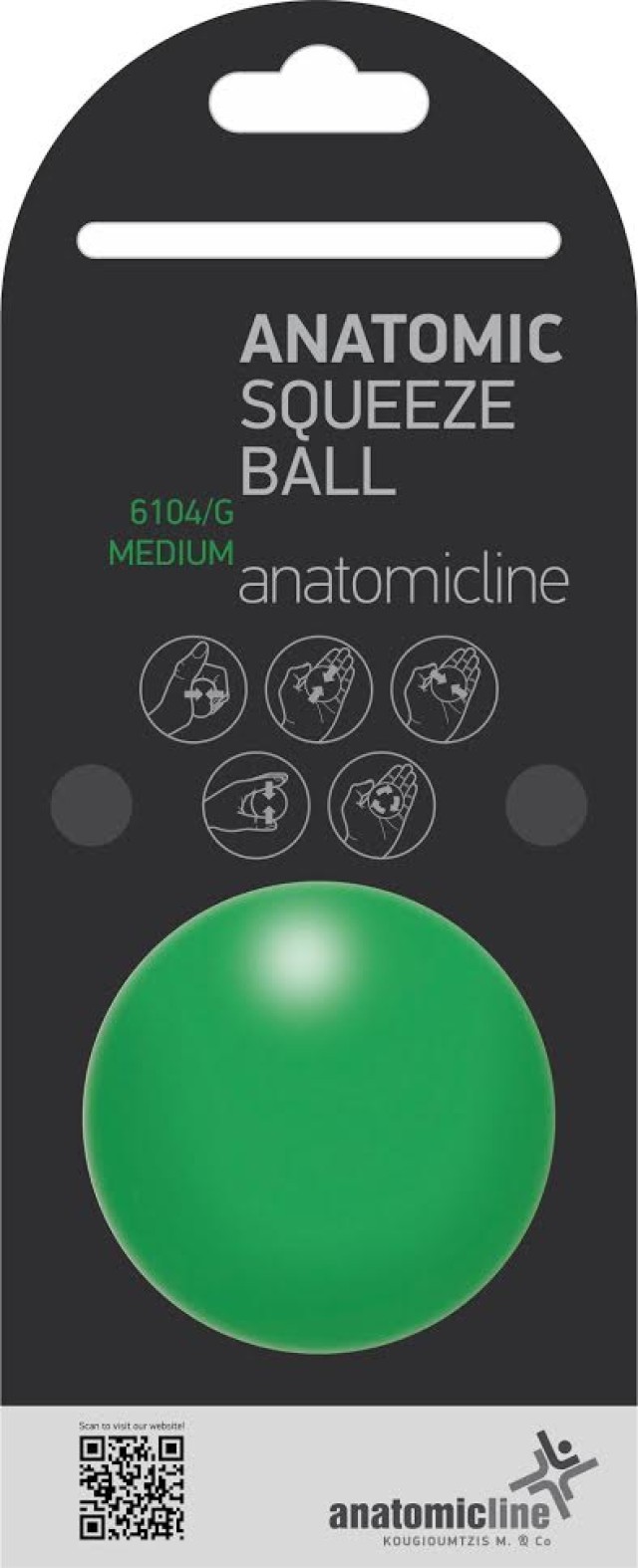 Anatomic Line Squeeze Ball Medium Μπαλάκι Ασκήσεως Χειρός Μέτριο Χρώμα:Πράσινο  1 Τεμάχιο