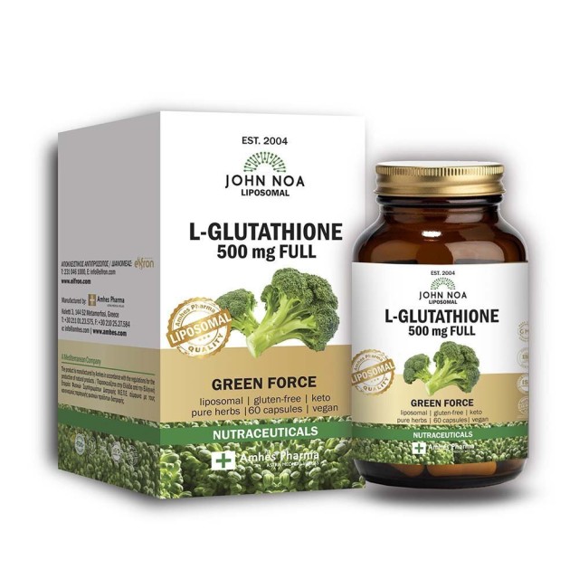 John Noa L-Glutathione 500mg Full Liposomal Λιποσωμιακό Συμπλήρωμα Διατροφής Με Γλουταθειόνη, 60 Κάψουλες
