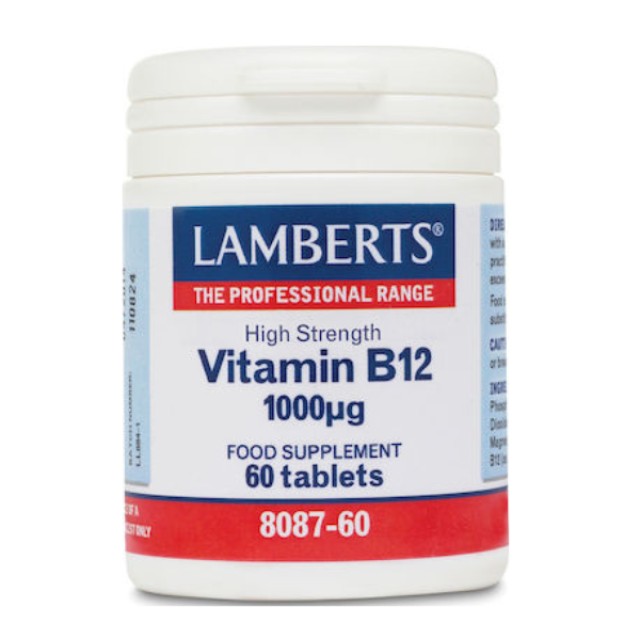 Lamberts B12 1000μg Για τους Ηλικιωμένους, Φυτοφάγους και για τα Άτομα με Πεπτικές Διαταραχές, 60 Ταμπλέτες