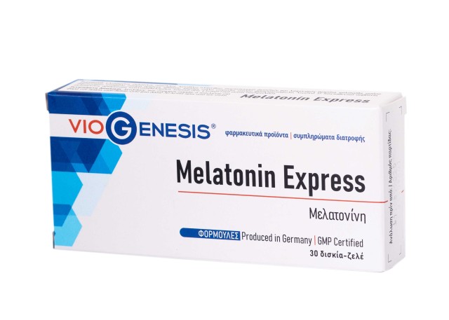 VioGenesis Melatonin Express Συμπλήρωμα Διατροφής Για Τον Ύπνο, 30 Μασώμενες Ταμπλέτες