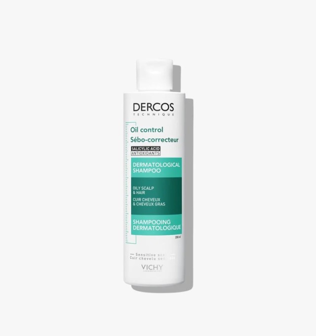 Vichy Dercos Oil Correct Dermatological Shampoo Σμηγματορρυθμιστικό Σαμπουάν Για Λιπαρά Μαλλιά, 200ml