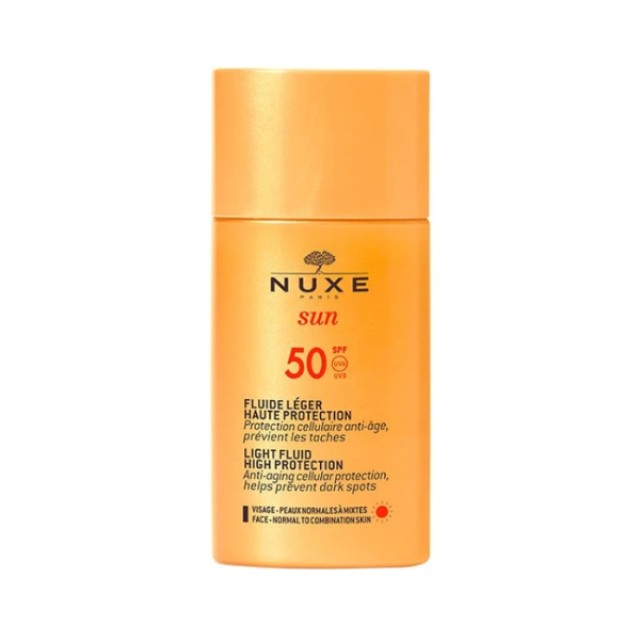 Nuxe Sun Light Fluid Αντηλιακό Προσώπου Ελαφριάς Υφής SPF50, 50ml