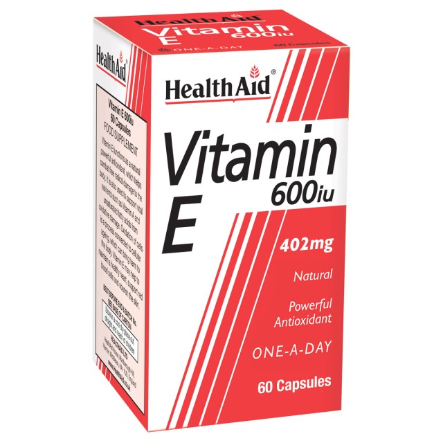 Health Aid Vitamin E 600iu Natural Συμπλήρωμα Διατροφής Βιταμίνης E με Αντιοξειδωτική Δράση, 60 Κάψουλες